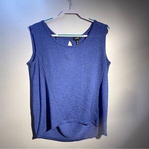 JONES NEW YORK L KNIT TOP TANK BRIGHT BLUE WORK CASUAL COMFY